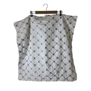 NINA HOME White Blue Geometric Lightweight Cotton 28x28 EURO Pillow Sham Qty1